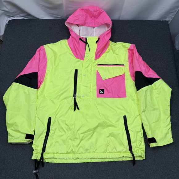 Serac Other - Serac Neon Windbreaker Jacket Mens Large Colorblock 90s Ski Anorak